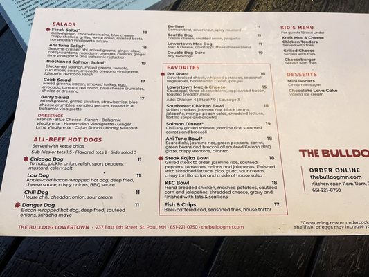 Menu photo 4 The Bulldog Lowertown St Paul, MN