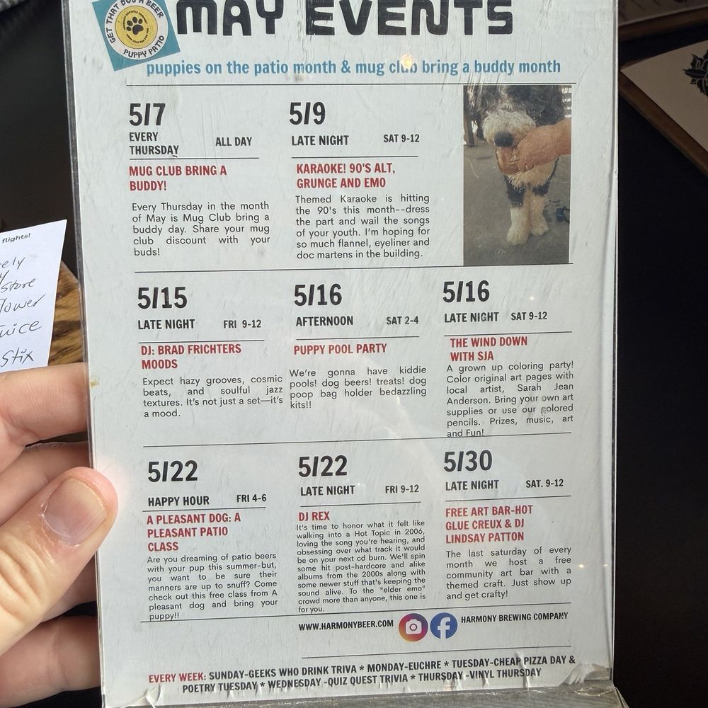 Harmony Brewing Company - May events 2026 - Breweries Near Me - Grand Rapids, Michigan
