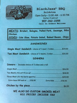 Menu photo 5 Black Jaxx Barbeque Soldotna, AK