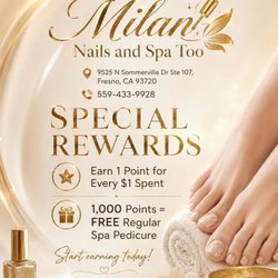 Milan Nails & Spa - Special rewards. Check this out . Save more money for you