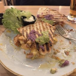 Quesadilla half eaten