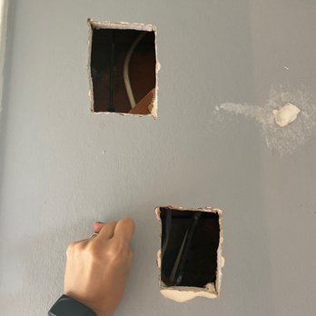 Serrano Drywall - Some of the holes before they were patched - Drywall Installation & Repair Near Me