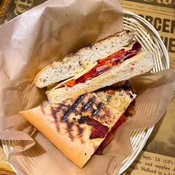 Thinking Cup - a sandwich in a basket on a table - Coffee & Tea Near Me - Boston, Massachusetts