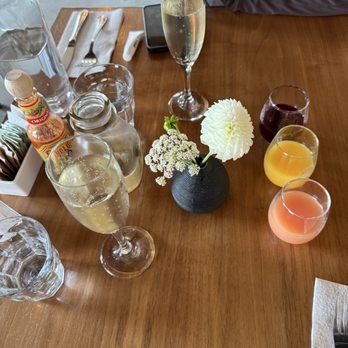 Alder & Sage - Mimosa half carafe with three juices for 22 not bad at all - Breakfast & Brunch Near Me - Long Beach, California Alder & Sage - Mimosa half carafe with three juices for 22 not bad at all - Breakfast & Brunch Near Me - Long Beach, California