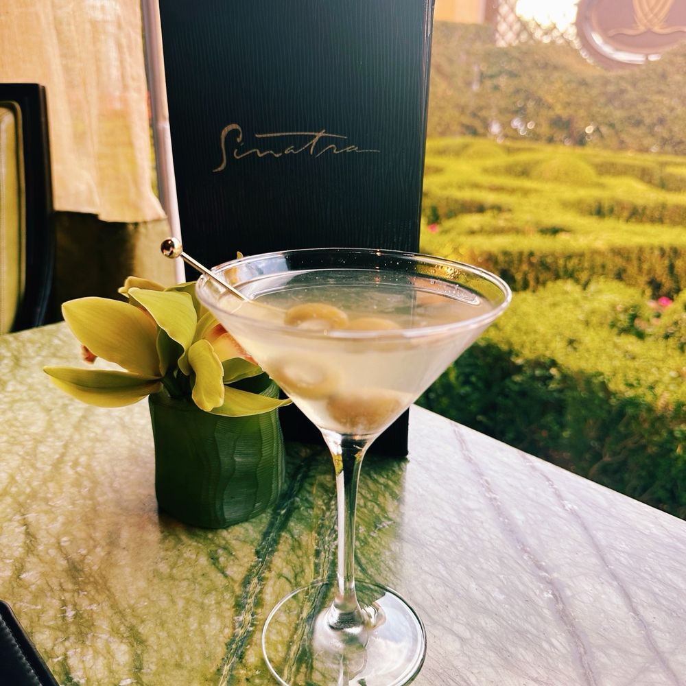 Sinatra - Extra Dirty Gin Martini with Blue Cheese Stuffed Olives - Italian Near Me - Las Vegas, Nevada Sinatra - Extra Dirty Gin Martini with Blue Cheese Stuffed Olives - Italian Near Me - Las Vegas, Nevada