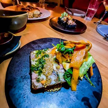 Nina May - Pork Terrine with Winter Salad
carrot vinaigrette, shaved radishes, brioche tuile - New American Near Me - Washington, DC, District of Columbia Nina May - Pork Terrine with Winter Salad
carrot vinaigrette, shaved radishes, brioche tuile - New American Near Me - Washington, DC, District of Columbia