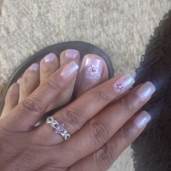 Crystal Nails - Birthday design, nail by T and toe by Nancy - Nail Salons Near Me - La Mirada, California Crystal Nails - Birthday design, nail by T and toe by Nancy - Nail Salons Near Me - La Mirada, California