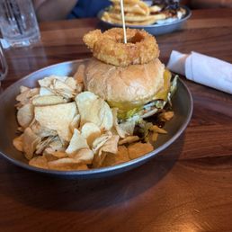 Burger and chips