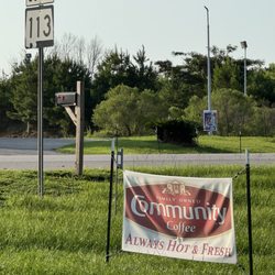 Community Coffee advertised outside