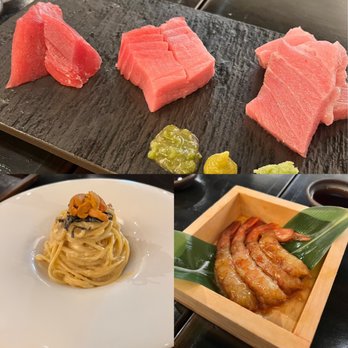 Shigotonin - Blue fin set, uni pasta, sweet soy shrimp - Japanese Near Me - Las Vegas, Nevada