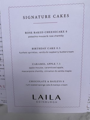 Menu photo 3 Laila's Edinburgh, MLN