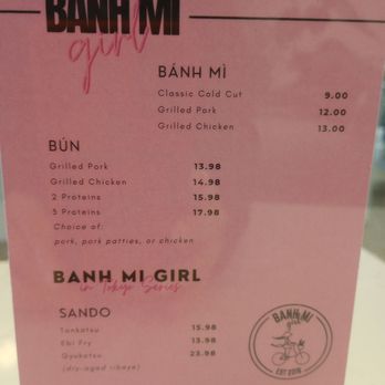 Banh Mi Girl - Menu - Sandwiches Near Me - Ottawa, Ontario