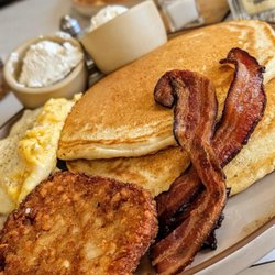 Catch a Red Eye with Pancakes & Bacon
