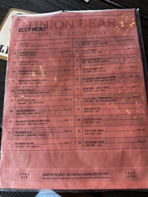 Menu photo 6 Union Bear Brewing Denton, TX Menu photo 6 Union Bear Brewing Denton, TX