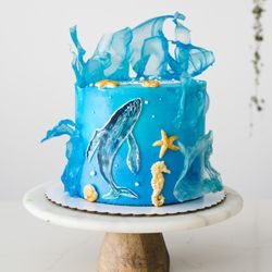 Whale themed cake