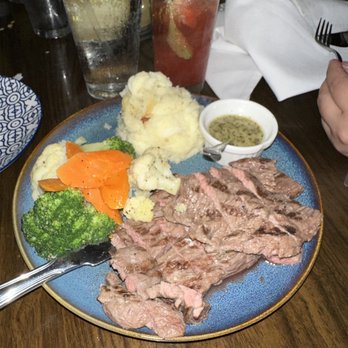 Garden House Latin Restaurant - Steak with mash potatoes and veggies - Colombian Near Me - Miami Beach, Florida Garden House Latin Restaurant - Steak with mash potatoes and veggies - Colombian Near Me - Miami Beach, Florida