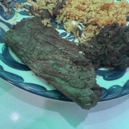 This is the half eaten carna asada my husband had. Needed so more flavor was okay once eaten with green sauce. This is the half eaten carna asada my husband had. Needed so more flavor was okay once eaten with green sauce.