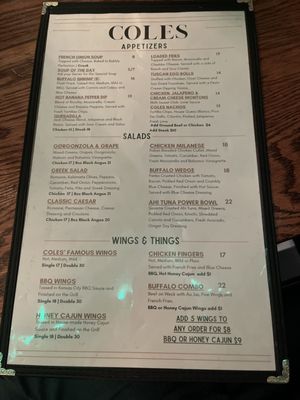 Menu photo 1 Cole's Buffalo, NY Menu photo 1 Cole's Buffalo, NY