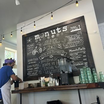 Monuts - Water refill and history chalk board - Donuts Near Me - Durham, North Carolina Monuts - Water refill and history chalk board - Donuts Near Me - Durham, North Carolina