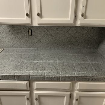 Rapid Refinishing - Tile Countertop and Backsplash Resurfaced in Spray Stone - Refinishing Services Near Me - Phoenix, Arizona Rapid Refinishing - Tile Countertop and Backsplash Resurfaced in Spray Stone - Refinishing Services Near Me - Phoenix, Arizona