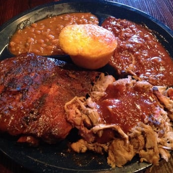 Dinosaur Bar-B-Que - Ribs, pulled pork, beans, chili, corn bread ($17) - Barbeque Near Me - Brooklyn, New York Dinosaur Bar-B-Que - Ribs, pulled pork, beans, chili, corn bread ($17) - Barbeque Near Me - Brooklyn, New York