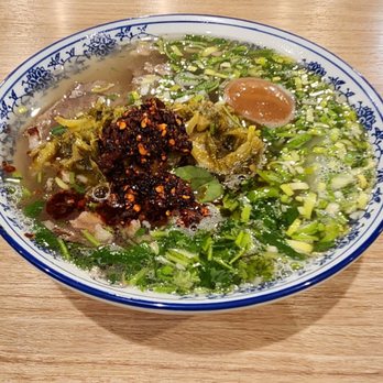 LAN Noodle - Mustard green with medium spice and wide flat noodles - Noodles Near Me - West Covina, California LAN Noodle - Mustard green with medium spice and wide flat noodles - Noodles Near Me - West Covina, California
