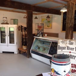 Rogue Creamery Farm Stand - Inside the farm stand..very cool old equipment