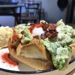 Café Life Patisserie & Cafe - Avocado toast with egg, wasabi, mayo and bacon
