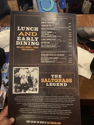 Menu photo 2 Saltgrass Steak House The Colony, TX Menu photo 2 Saltgrass Steak House The Colony, TX