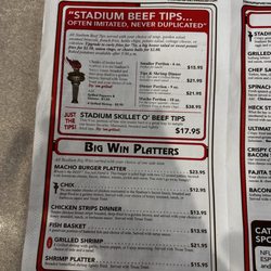 Stadium Sports Grill - Menu
