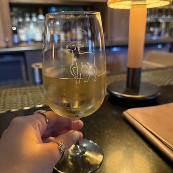Father Forgive Me - Sparkling white wine in the cutest glass - Cocktail Bars Near Me - Detroit, Michigan
