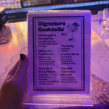 The Mockingbird Bar & Chill - Menu Signature Cocktails - Bars Near Me - Santa Rosa, California