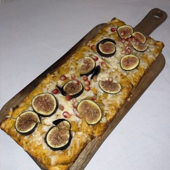 Fig & Lily Garden - Goat Cheese & Fresh Fig Flatbread (~$18) - Mediterranean Near Me - Morristown, New Jersey