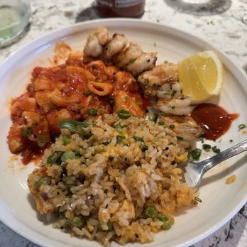 Heirloom - Garlic shrimp Rigatoni  Bacon fried rice - New American Near Me - Fresno, California