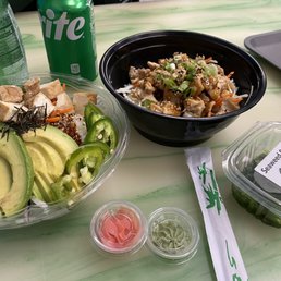 Chicken bowl, tofu rice avocado bowl and sea weed salad with two drinks: $31. Will DEFINITELY come back. Place is clean. Staff is nice. Chicken bowl, tofu rice avocado bowl and sea weed salad with two drinks: $31. Will DEFINITELY come back. Place is clean. Staff is nice.