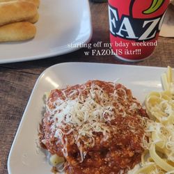 Fazoli's - lunch special with fettuccine alfredo and lasagna