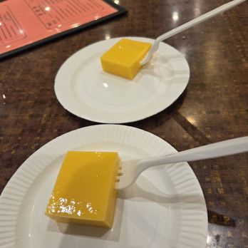 Wu's Wonton King - He gave us complimentary dessert. It was mango pudding and soooo delicious. - Cantonese Near Me - New York, New York