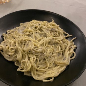 Bludorn - Truffle spaghetti but you can buy extra fresh shaved truffle - New American Near Me - Houston, Texas