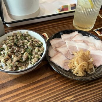 Okdongsik - Chilled pork (right) pork dupbop (left) and honey plum drink! - Korean Near Me - Honolulu, Hawaii