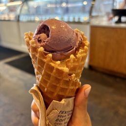 Single Scoop in Waffle Cone. Single Scoop in Waffle Cone.