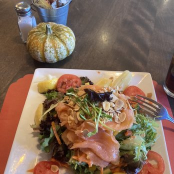 Clafoutis - Smiles salmon salad! Awesome - French Near Me - Santa Fe, New Mexico Clafoutis - Smiles salmon salad! Awesome - French Near Me - Santa Fe, New Mexico