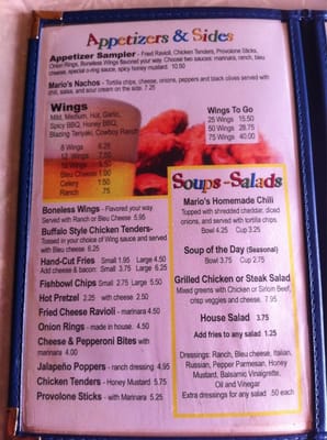Menu photo 7 Mario's Fishbowl Morgantown, WV