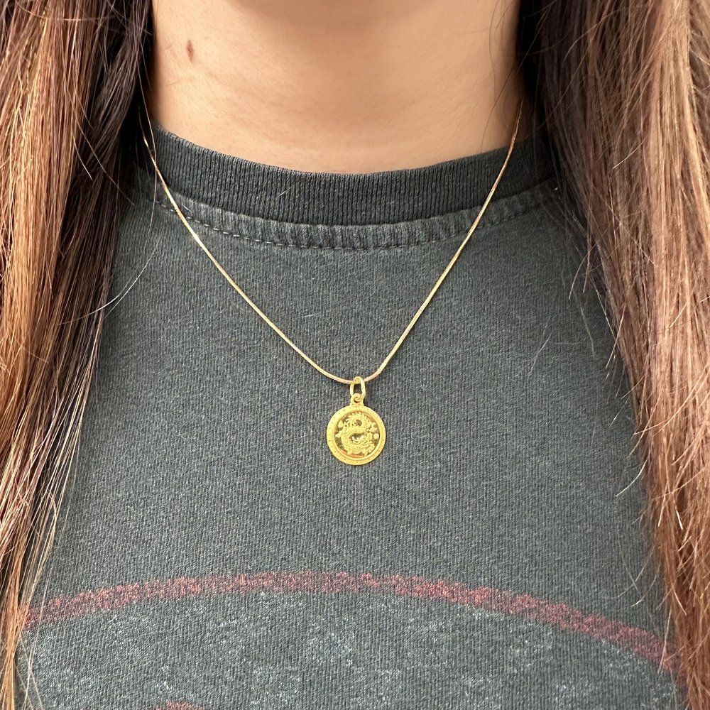 24k gold dragon pendant