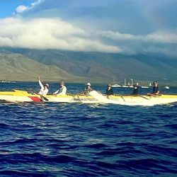 Hawaiian Outrigger Canoe Voyaging Society - Check out the rainbow!