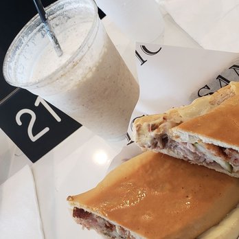 Sanguich - Death row lunch. Sandwich chicharrones and a milkshake - Cuban Near Me - Miami, Florida Sanguich - Death row lunch. Sandwich chicharrones and a milkshake - Cuban Near Me - Miami, Florida