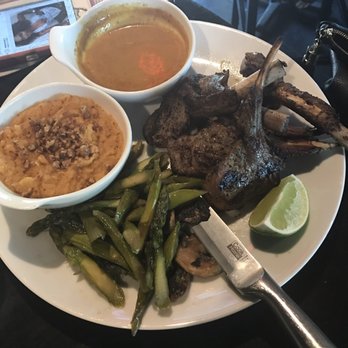 Masa - My friend got the lamb chops, asparagus and sweet mashed potatoes - Sushi Bars Near Me - Tallahassee, Florida