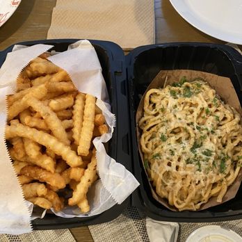 Fire Wings - Santa Rosa - Large side of fries and garlic noodles - Chicken Wings Near Me - Santa Rosa, California
