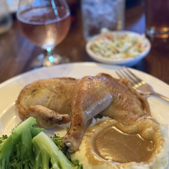 The Forager - Chicken with herbs de Provence mashed potatoes and broccoli. - Bars Near Me - Howard City, Michigan