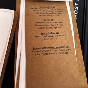 Cork & Cleaver - Menu as of 8/9/25. - Gastropubs Near Me - Montgomery, Alabama