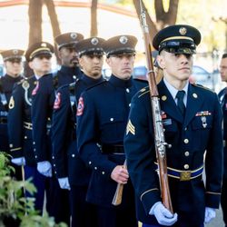 Courtesy Cleaners - Alameda County Fairgrounds 9/11 Memorial Service. (Me: leading front with rifle).